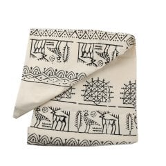 Ahşap El Baskısı Masa Örtüsü