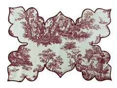 Rouge Toile de Jouy Amerikan Servis Takım