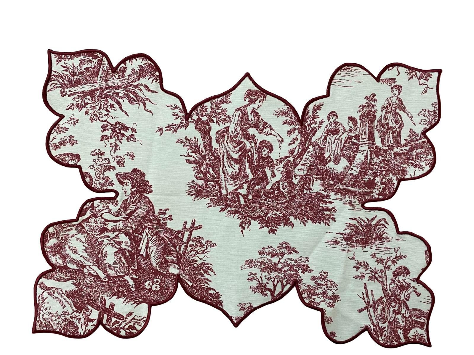 Rouge Toile de Jouy Amerikan Servis Takım