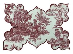 Rouge Toile de Jouy Amerikan Servis Takım