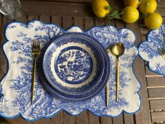 Nice Toile de Jouy Amerikan Servis Takım