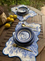 Nice Toile de Jouy Amerikan Servis Takım