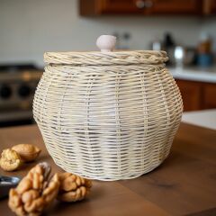 Rattan Kapaklı  Sepet