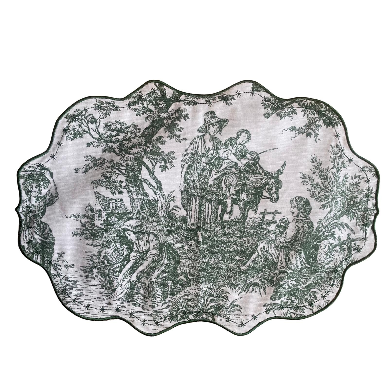 Nehir Toile de Jouy Amerikan Servis Takım