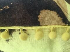 Keten Çok renkli Ponponlu Dekoratif  Yastık