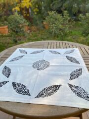 Ahşap Baskı 80 cm - ekru-siyah