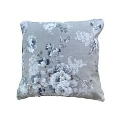 Gri Çiçekli Keten Dekoratif Kırlent