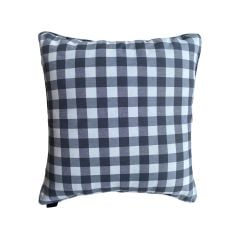 Gri Çiçekli Keten Dekoratif Kırlent