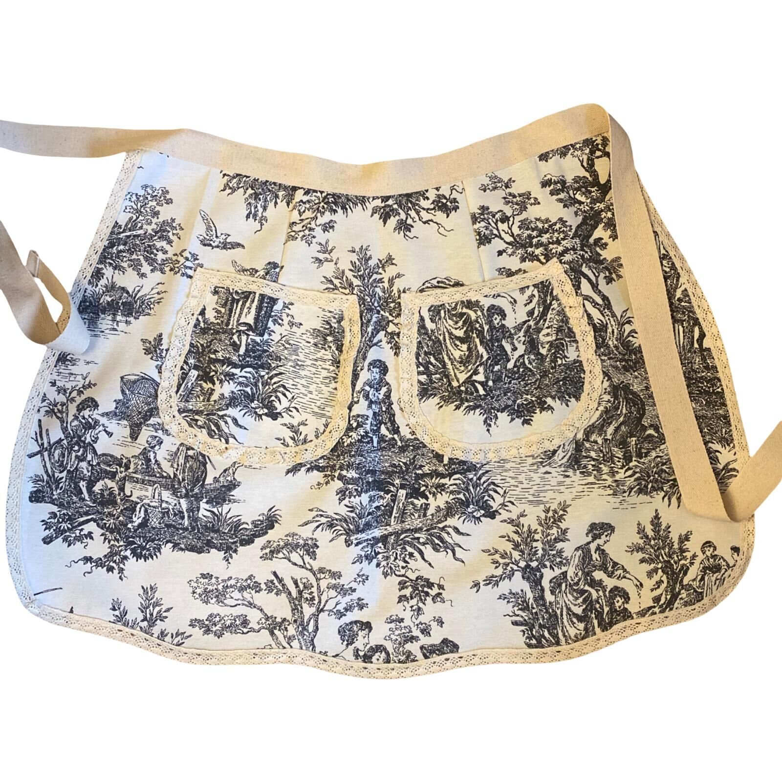 Toile de jouy Kırmızı Mutfak Önlüğü