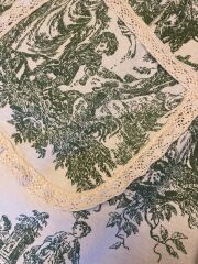 Toile de Jouy Desen Yeşil Mutfak Önlüğü