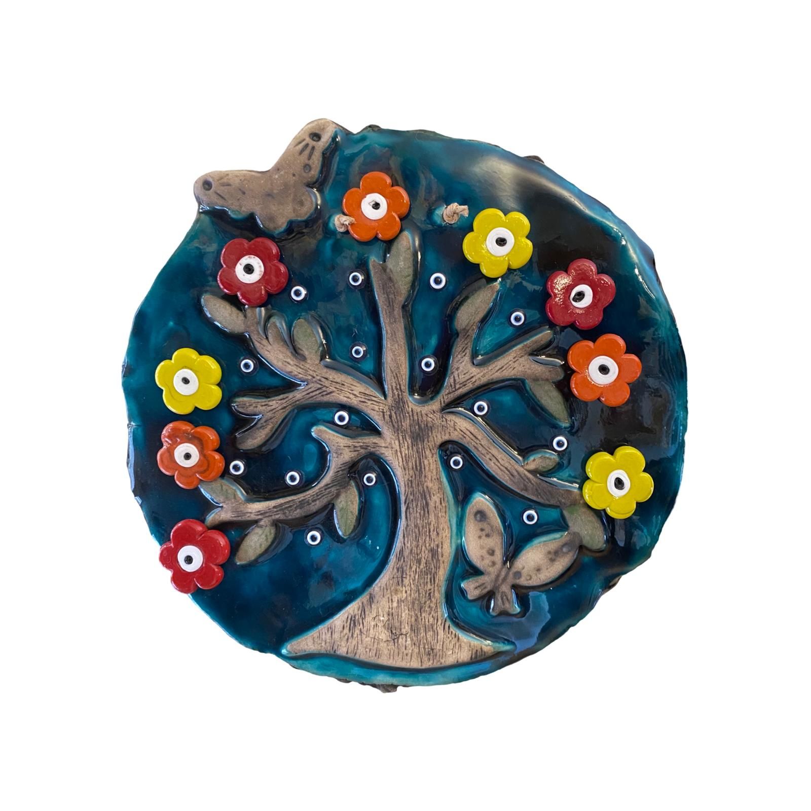 Çiçekli Ağacı Seramik Kapı Süsü