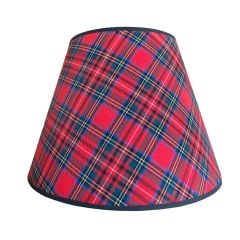 Kırmızı Ekose Abajur Şapkası